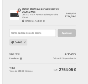 how to enter a promo code on the Ecoflow website?