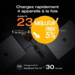 Acheter EcoFlow Batterie externe EcoFlow RAPID Pro (20 000 mAh, 230 W, câble intégré 100 W) meilleur tarif